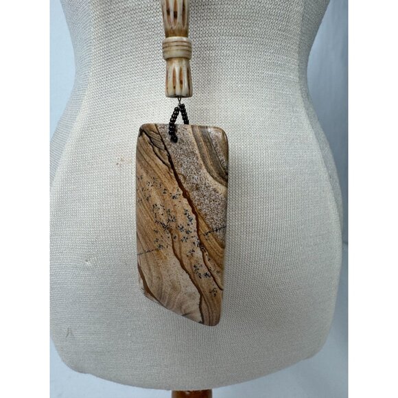 Picture Jasper Pendant Necklace With Unakite & Polychrome Jasper Beads Healing S - Picture 16 of 16
